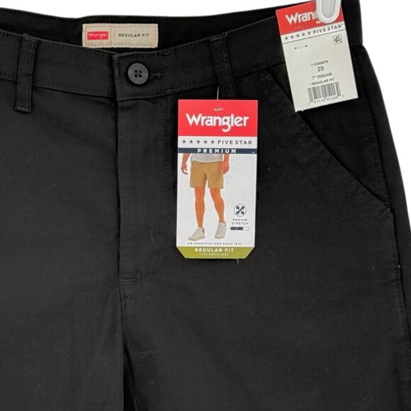 Wrangler Men's Five Star Premium Stretch Regular Fit Black Shorts Size 29x7 NWT - Picture 4 of 11